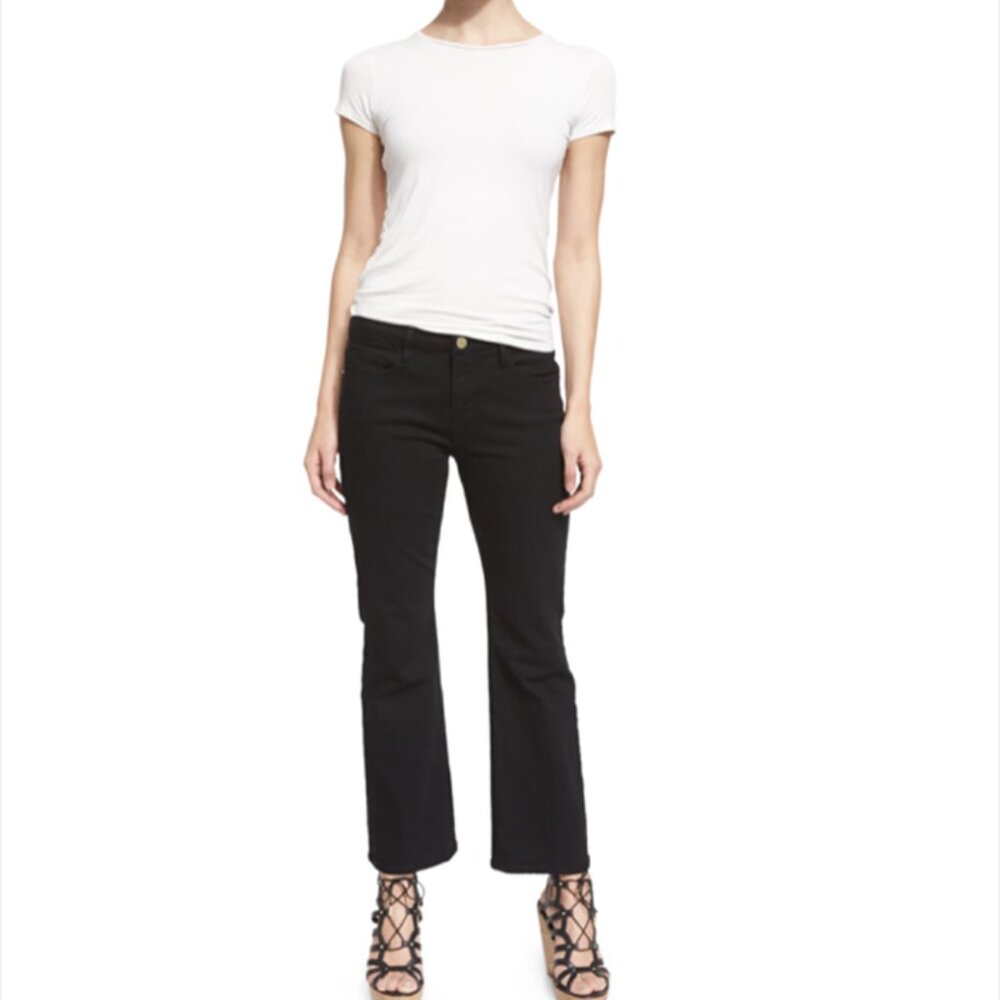 FRAME DENIM : Le crop mini boot film Noir: Size 27